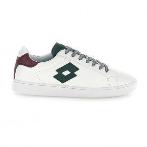 Men Lotto 1973 Amf Evo Vii Sneakers White / Green / Burgundy | 86150-ZOJG