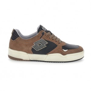 Men Lotto Hoop Stars Suede Leggenda Brown / Black | 38107-MWPZ