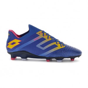 Men Lotto Maestro 100 Iv Fg Soccer Shoes Blue / Yellow | 09176-OGJZ