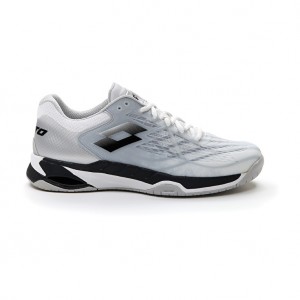 Men Lotto Mirage 100 Spd Tennis Shoes White / Black / Silver | 43210-HJEC