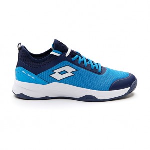 Men Lotto Mirage 500 Ii Alr Tennis Shoes Blue / White / Navy / Blue | 94837-XLCJ