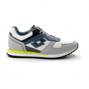 Men Lotto Runner Plus '95 Amf V Sneakers White / Blue / Grey | 42706-ULMT