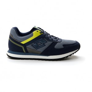 Men Lotto Runner Plus '95 Amf V Sneakers Blue / Blue | 93485-DLON