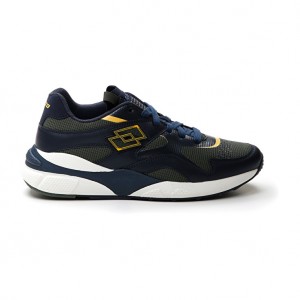 Men Lotto Sirius '95 Amf Sneakers Dark / Blue / Green / Gold | 63428-UKTX