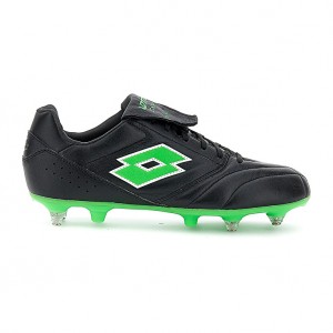 Men Lotto Stadio 200 Iii Sgx 50 Soccer Shoes Black / Green | 13978-EAZD