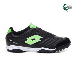 Men Lotto Stadio 300 Ii Tf Soccer Shoes Black / Green | 31652-FXJK