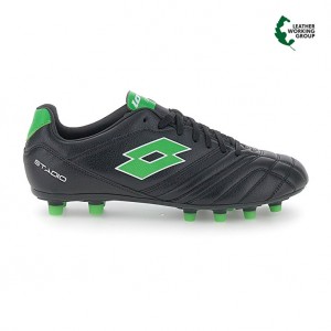 Men Lotto Stadio 300 Iii Fg 50 Soccer Shoes Black / Green | 29875-LHZY