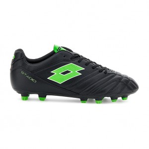 Men Lotto Stadio 705 Fg Soccer Shoes Black / Green | 26849-XRAJ