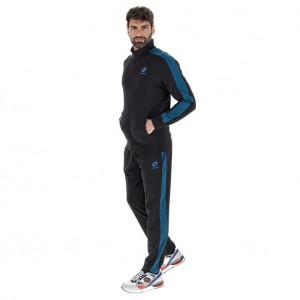 Men Lotto Suit More Js Tracksuits Black / Blue | 43579-WXTN