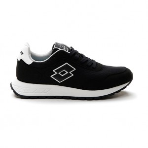 Men Lotto Trainer 2000 Amf Sneakers Black / White | 26598-AFWL