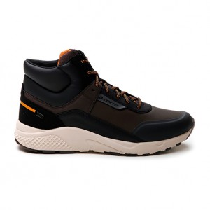 Men Lotto Ultra Amf Ii Mid Hd Sneakers Brown / Black | 84602-JYQD