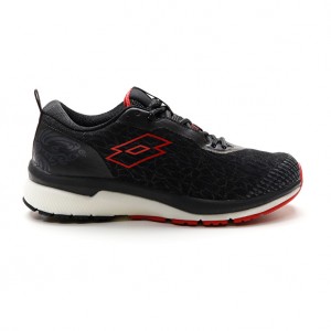 Men Lotto Volata Hyperpulse 100 Running Shoes Black / Red | 67351-IDXW