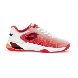 Women Lotto Mirage 100 Ii Cly W Tennis Shoes White / Red / Pink | 27840-GVRY