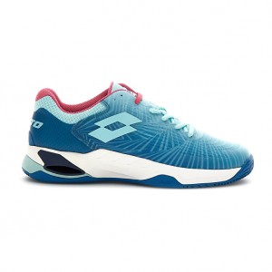 Women Lotto Mirage 100 Ii Cly W Tennis Shoes Blue / Blue / Pink | 27538-ROPY