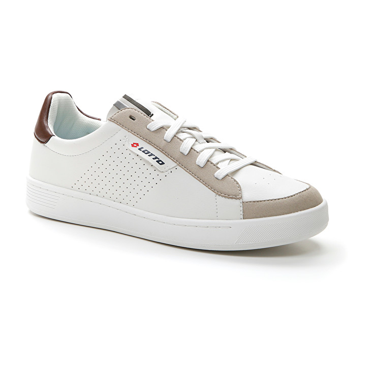 Men Lotto Court '73 Amf Sneakers White / Brown | 69057-HMTL