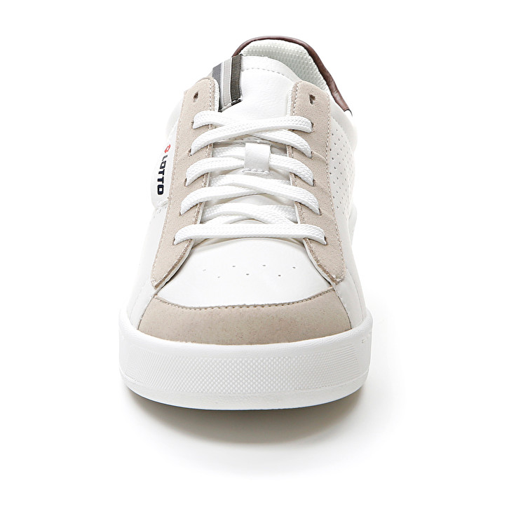 Men Lotto Court '73 Amf Sneakers White / Brown | 69057-HMTL