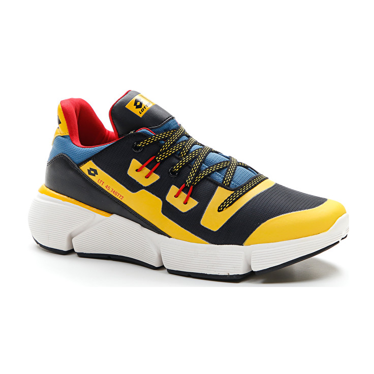 Men Lotto Libra Amf 1 Sneakers Black / Gold / Blue | 53402-IZUJ