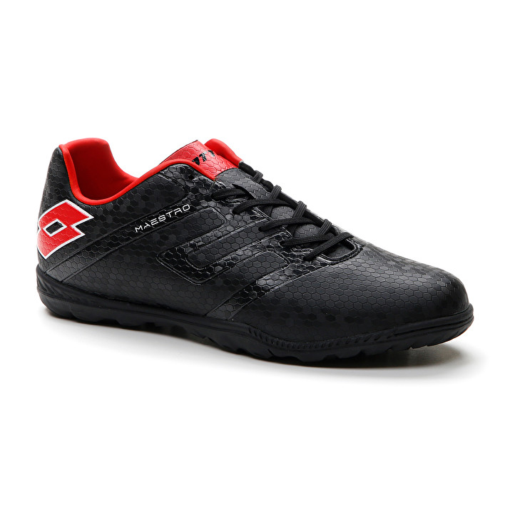 Men Lotto Maestro 700 Iv Tf Soccer Shoes Black / Red | 98132-RUXI