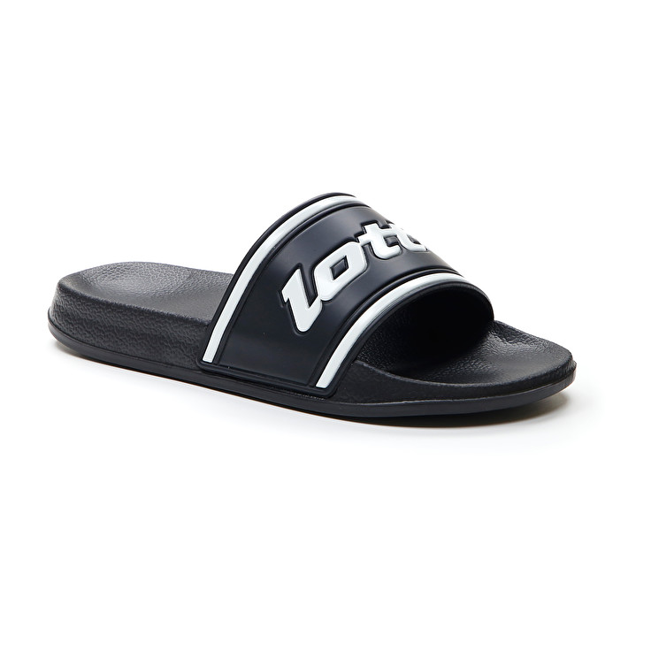 Men Lotto Midway Iv Slippers Black / White | 85043-BHEY