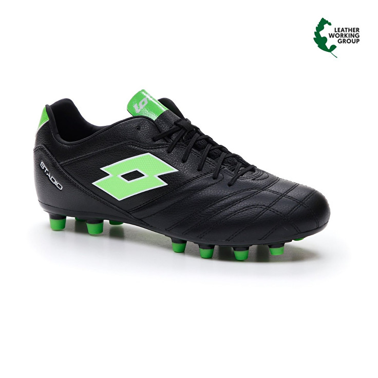 Men Lotto Stadio 300 Iii Fg Soccer Shoes Black / Green | 31798-MUAH