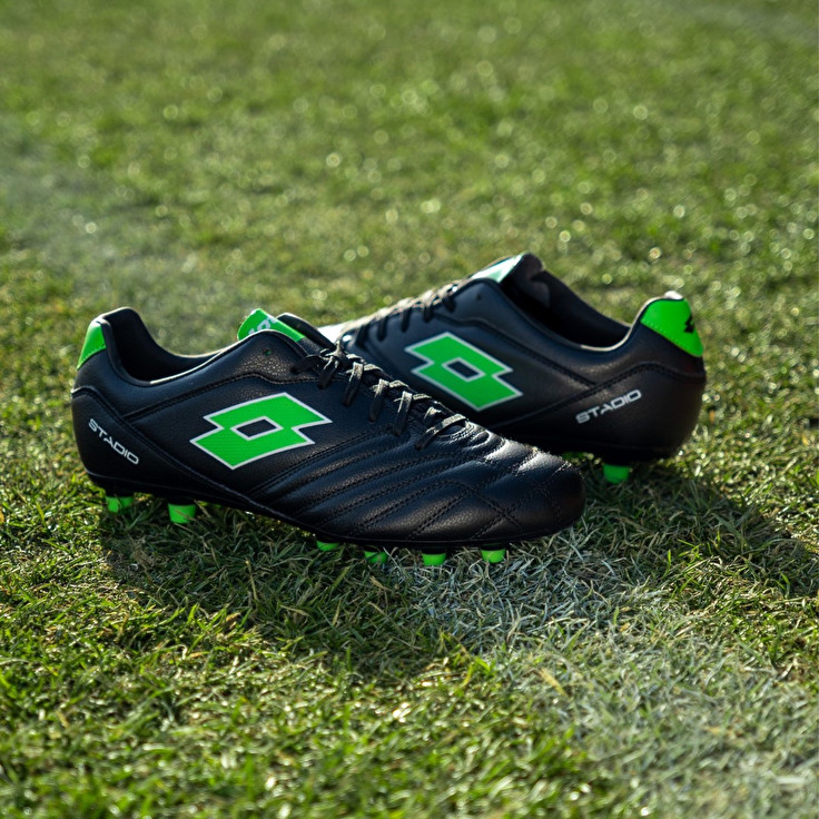 Men Lotto Stadio 300 Iii Fg Soccer Shoes Black / Green | 31798-MUAH