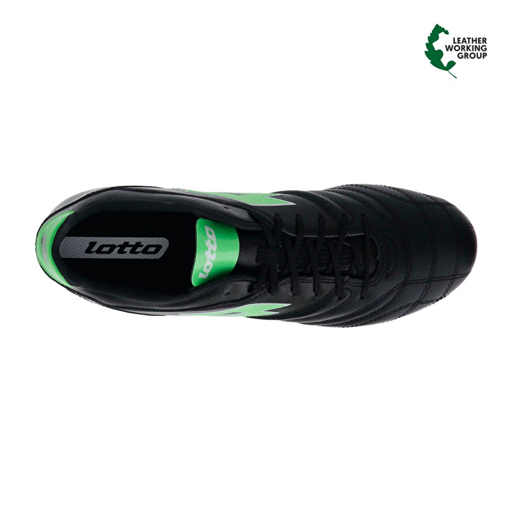 Men Lotto Stadio 300 Iii Fg Soccer Shoes Black / Green | 31798-MUAH