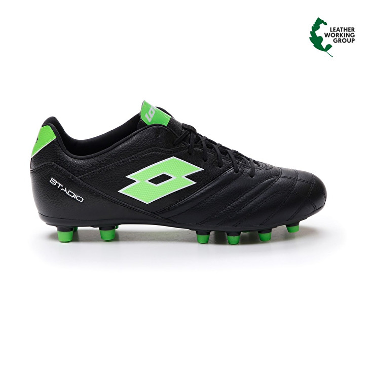 Men Lotto Stadio 300 Iii Fg Soccer Shoes Black / Green | 31798-MUAH