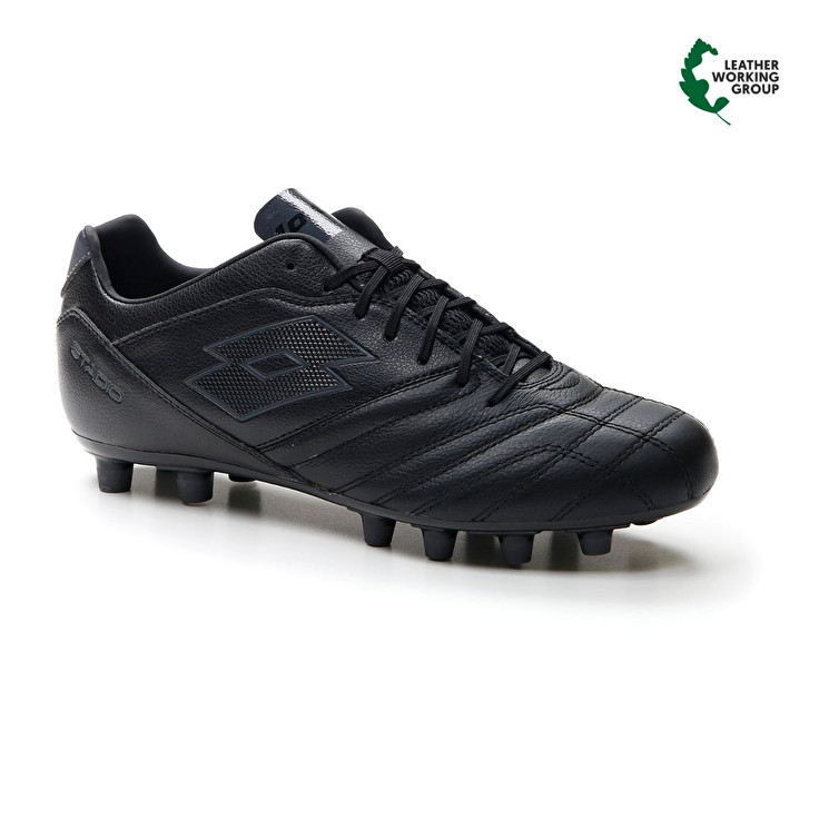 Men Lotto Stadio 300 Iii Fg Soccer Shoes Black | 17538-GOLR